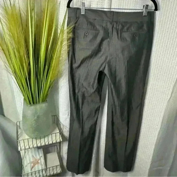 Theory Max C/Coin Women’s 6 Gray Pinstripe Flat Front Wide Leg Dress Pants - Picture 4 of 14